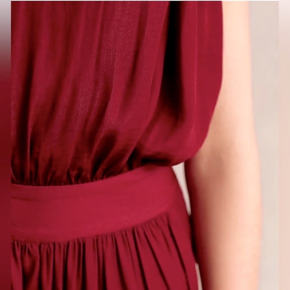 Anthropologie Nomad by Morgan Carper Draped Harem Vibe Jumpsuit in Bordeaux TB5 - Picture 4 of 9